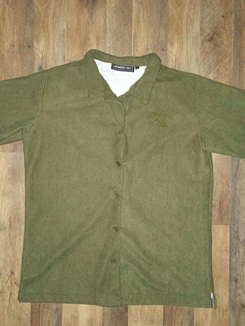 Members Only Olive Green Button-Up Men's Shirt L